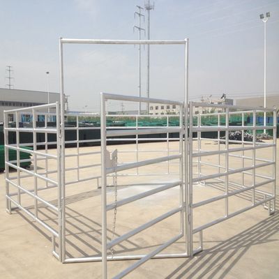 Hot Dipped Galvanized Livestock Fence Panels Easily Assembled 5 Rail Horse Panels