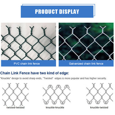 20x20mm 40x40mm mesh opening 6 Foot high chain link fencing mesh