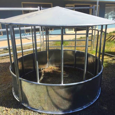 Galvanized Steel Metal Hay Bale Holder For Cattle Hay Feeder With Roof