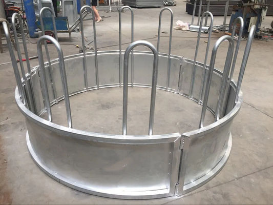 Galvanised Round Cattle Hay Feeder / 1m Round Bale Feeder For Livestock