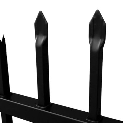 Modern Zinc Steel Metal Picket Fence Black Galvanized 6x8 Security Wrought Iron Flat Top Steel Fence