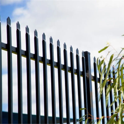 Modern Zinc Steel Metal Picket Fence Black Galvanized 6x8 Security Wrought Iron Flat Top Steel Fence