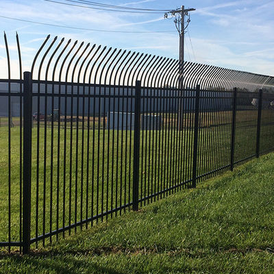 Powder Coated Steel Square Tube Flat Top Fence Panels Wrought Iron Picket Ornamental