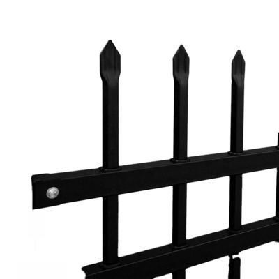 Powder Coated Steel Square Tube Flat Top Fence Panels Wrought Iron Picket Ornamental
