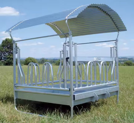 Livestock 1.75m Galvanized Horse Feeder Rack With 30cm Roof 100kg