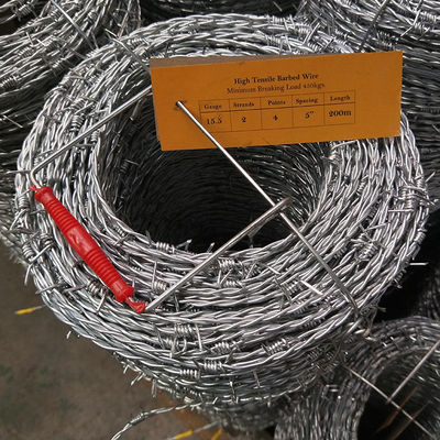 Galvanized High Tensile Barbed Wire Farm Fence 500M 20Kg Per Roll Barb Wire Fence