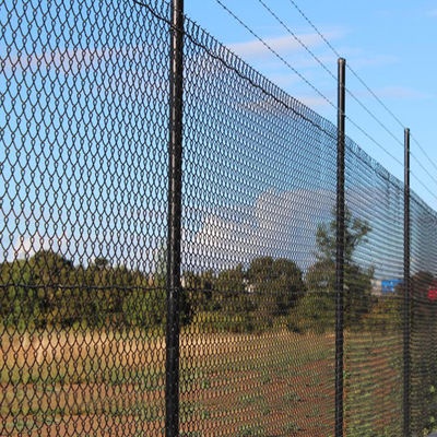 หน้าผิว Flat Mesh พีวีซีเคลือบ Chain Link Fence สายเหล็ก Mesh ปรับแต่ง